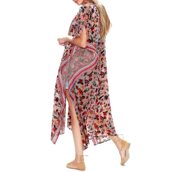 Aratta When I Close My Eyes Kimono • Reg $182 • One Size • Floral • Velvet Mix - Picture 6 of 6